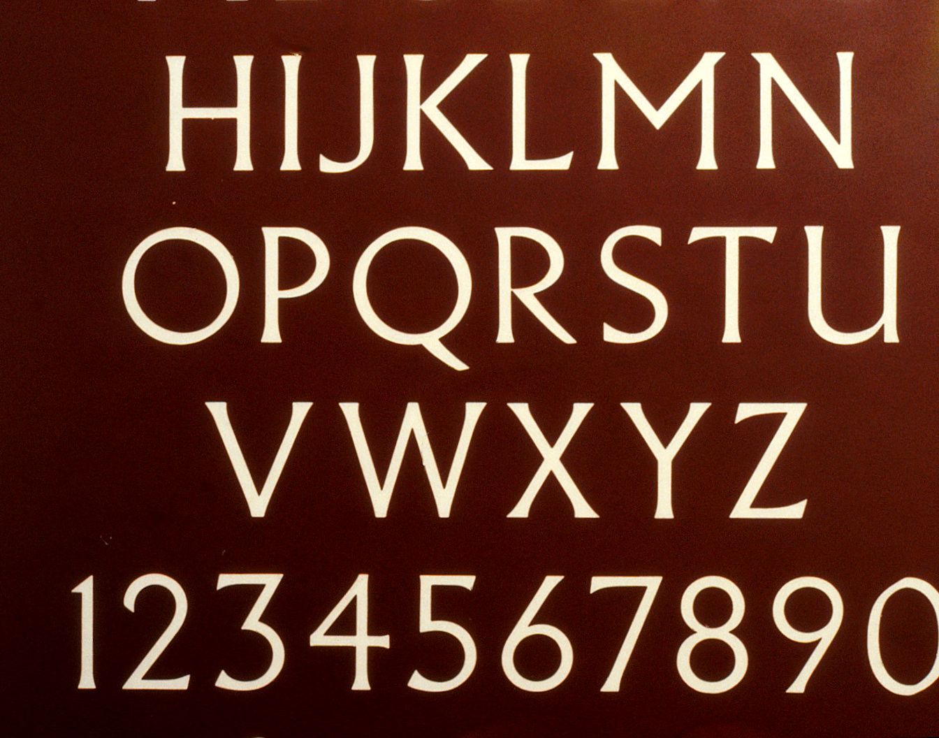 Letters and numbers using the Alburtus font.