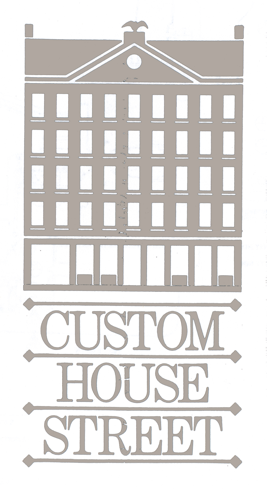 Custom House development logo, featuring the outline of the original 1810 Boston Customs House.