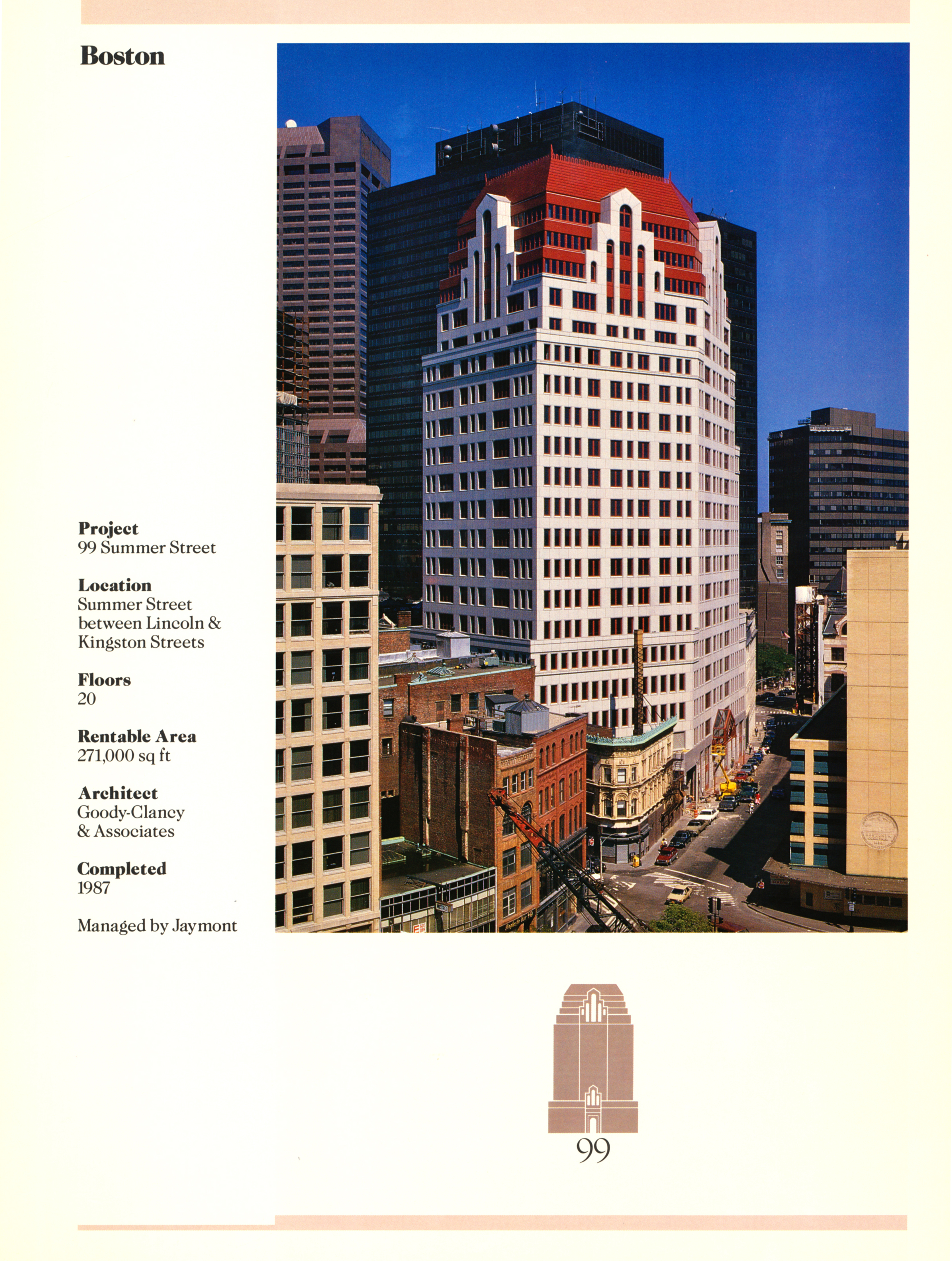 Fact sheet with large image and detailed stats for the building.