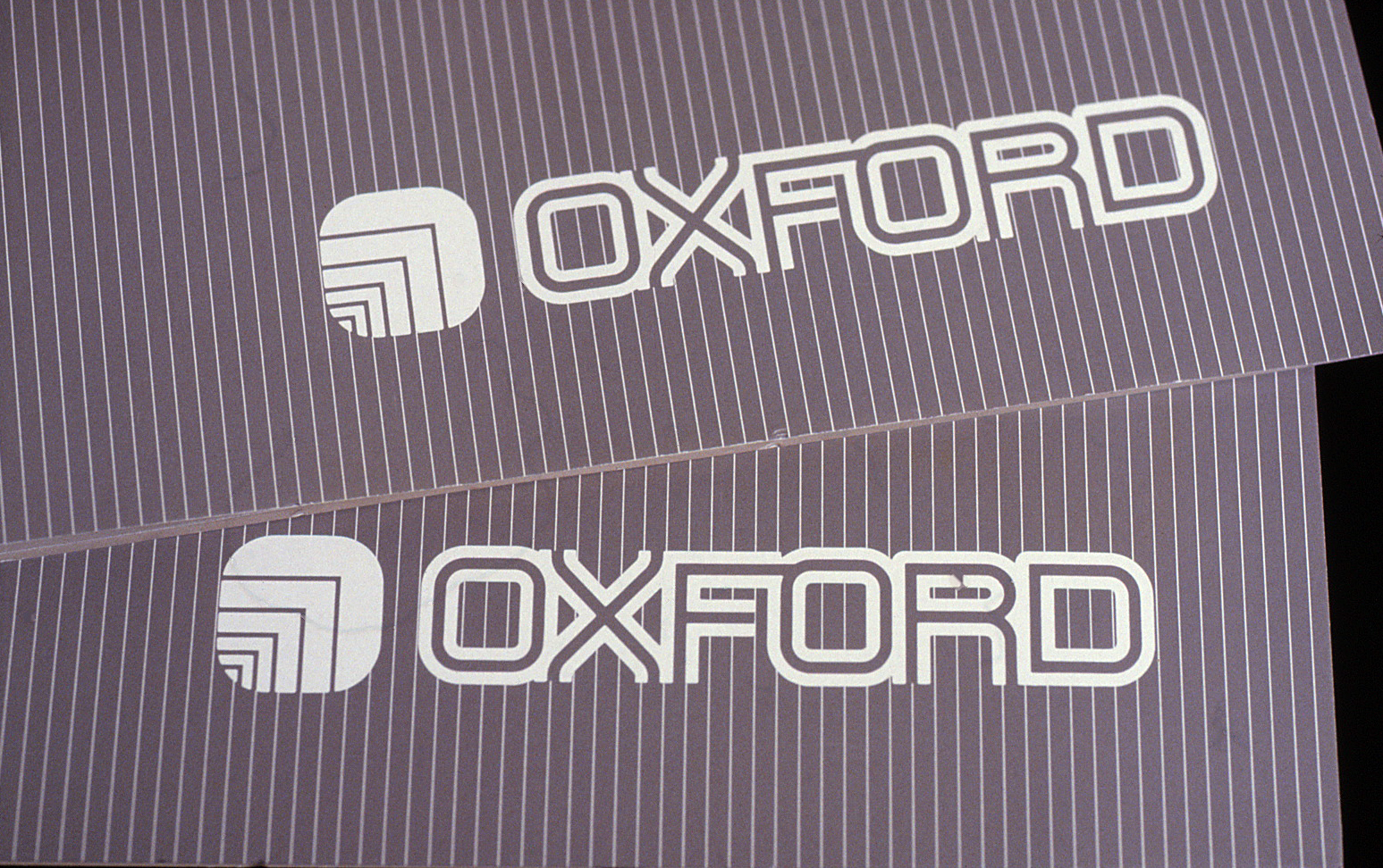 Detail of the brochure covers featuring the Oxford logo and typeface.