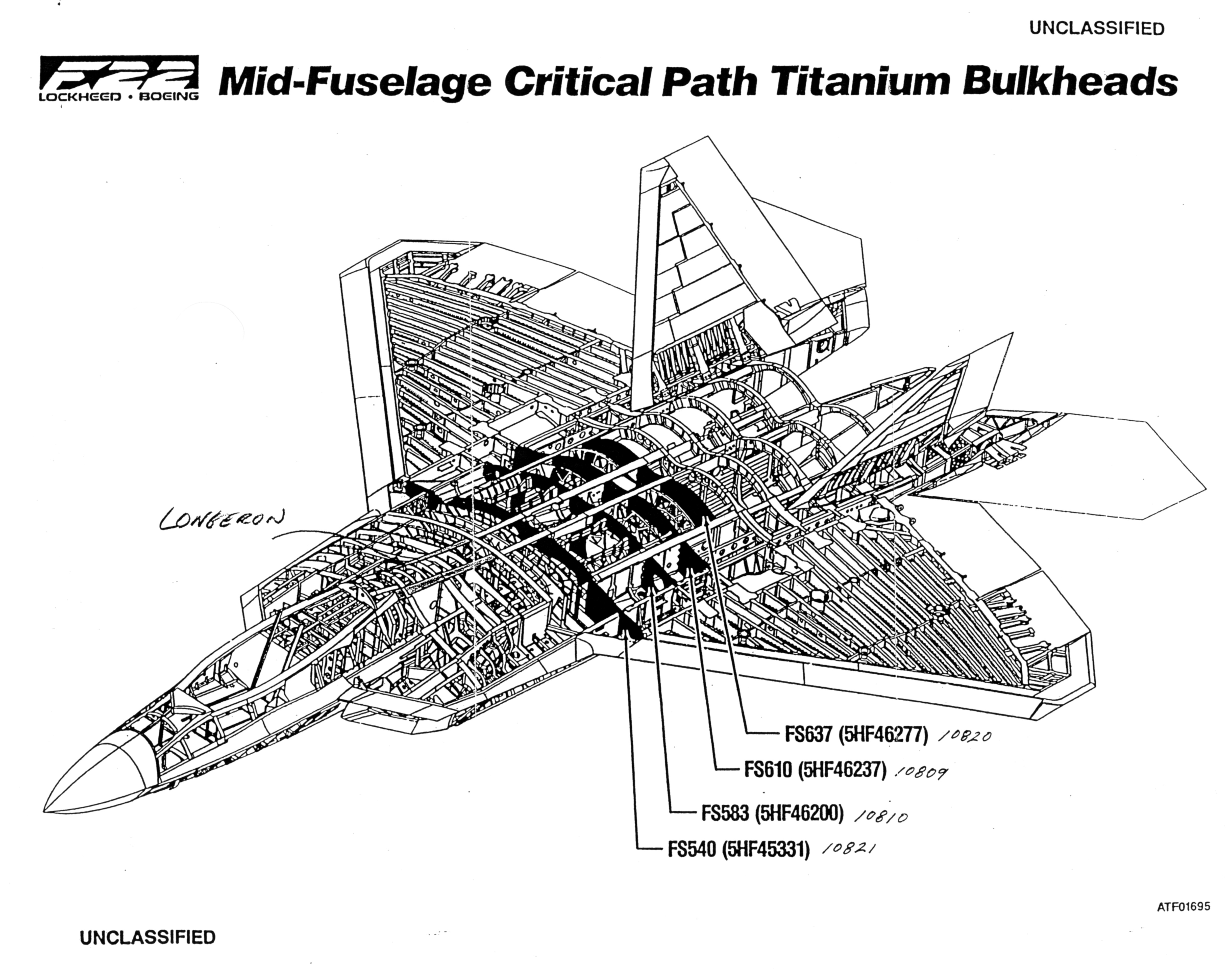 Detailed F-22 engineering drawing from the manufacturer.