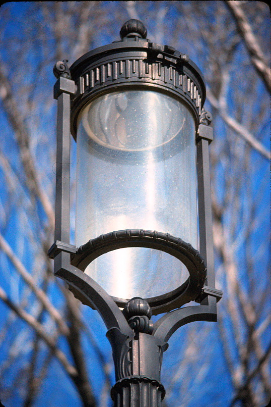 Top of an antique lightpost near the capitol building.