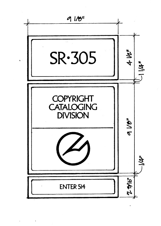 Diagram of signage parts with dimensions