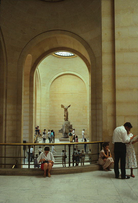 Photo of the 'The Winged Victory of Samothrace' inside the Sully Pavilion.