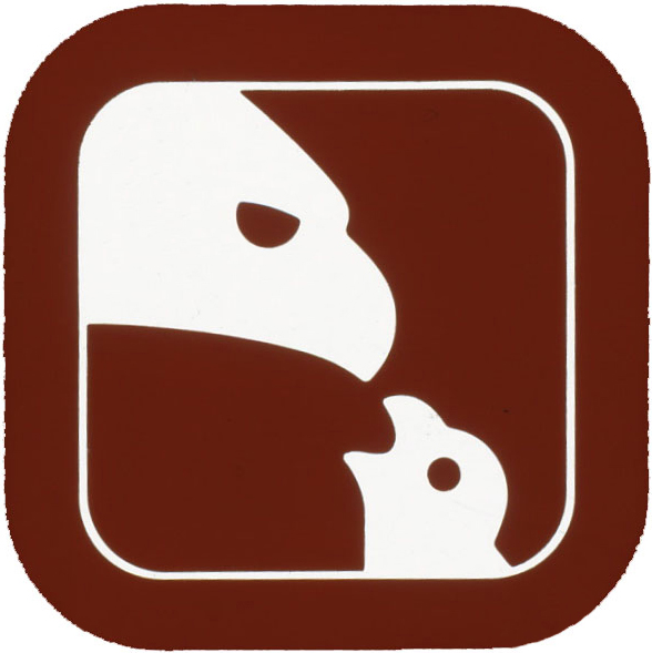 The main Zoo symbol featuring an eagle feeding a young chick