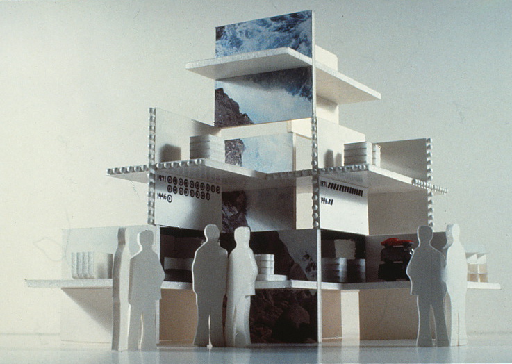 Model of exhibit display stacks